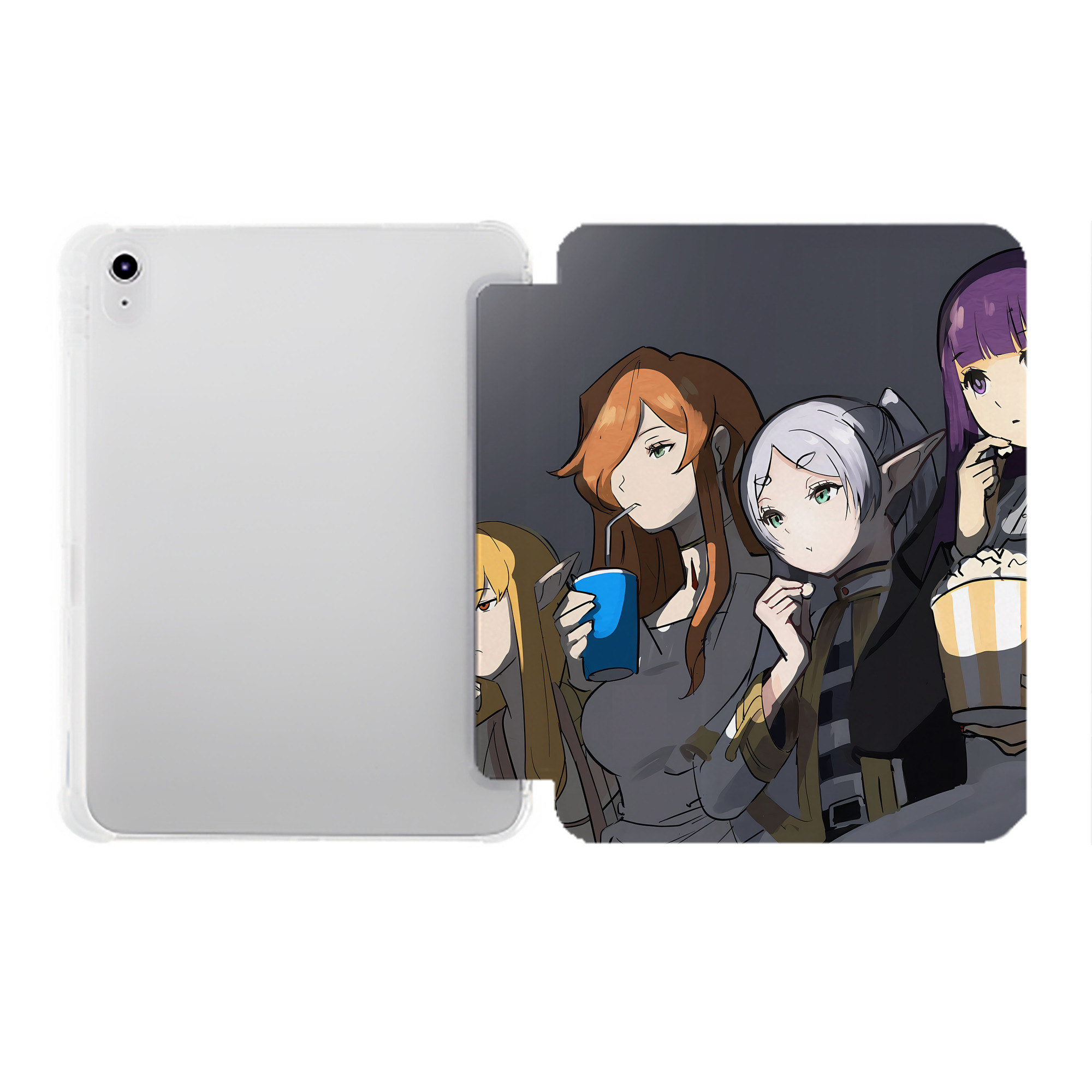 （画像用） 葬送のフリーレン Frieren IPad ケース ペン収納付き 三つ折りスタンド PUレザー×シリコン 対応機種9.5/10.5/10.9インチ
